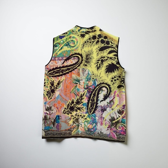 Vintage Etro Italy silk Multicolor Paisley Top - Picture 3 of 5